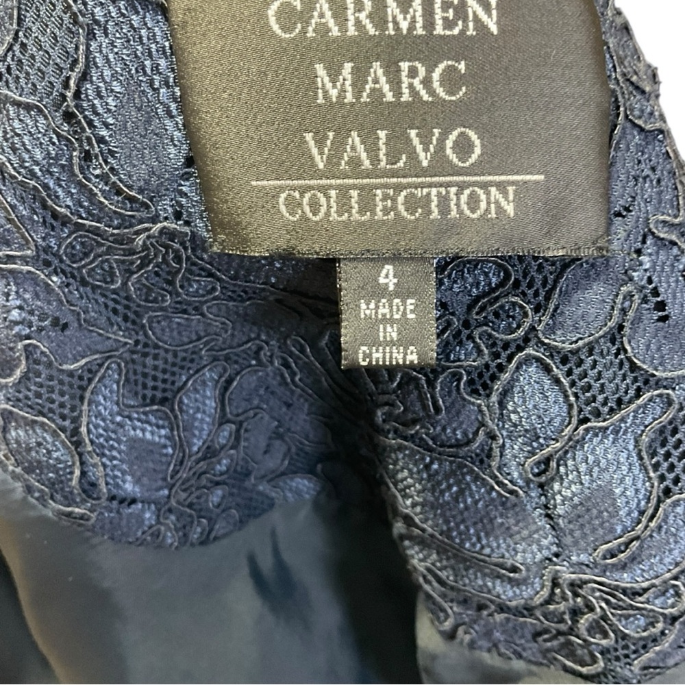 Carmen Marc Valvo Navy Floral Skirt Set - Picture 2 of 3